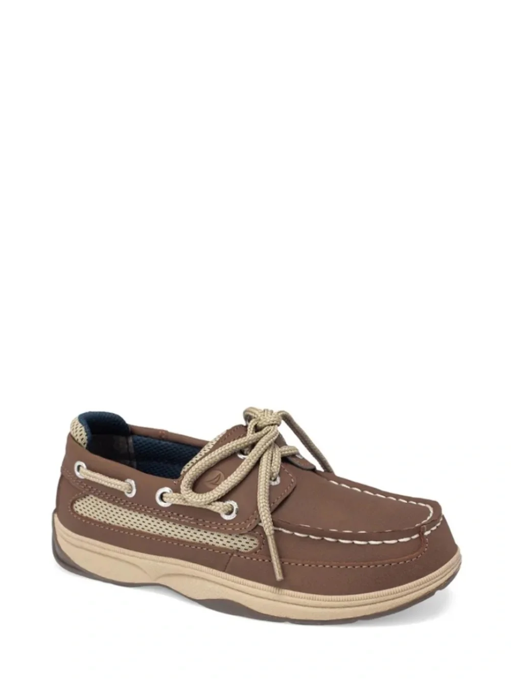 Kids Sperry Brown Boat Shoe with Tan Accents